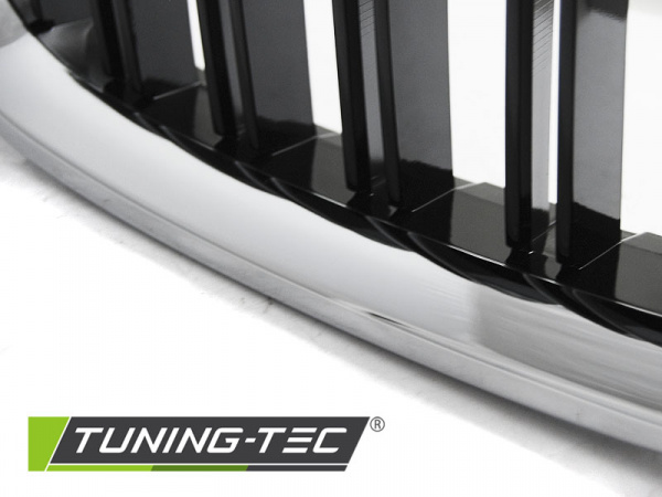 Upgrade Sportgrill Nieren für BMW 5er F10/F11 Limousine/Touring 10-16 chrom/Hochglanz schwarz in Doppelsteg Design